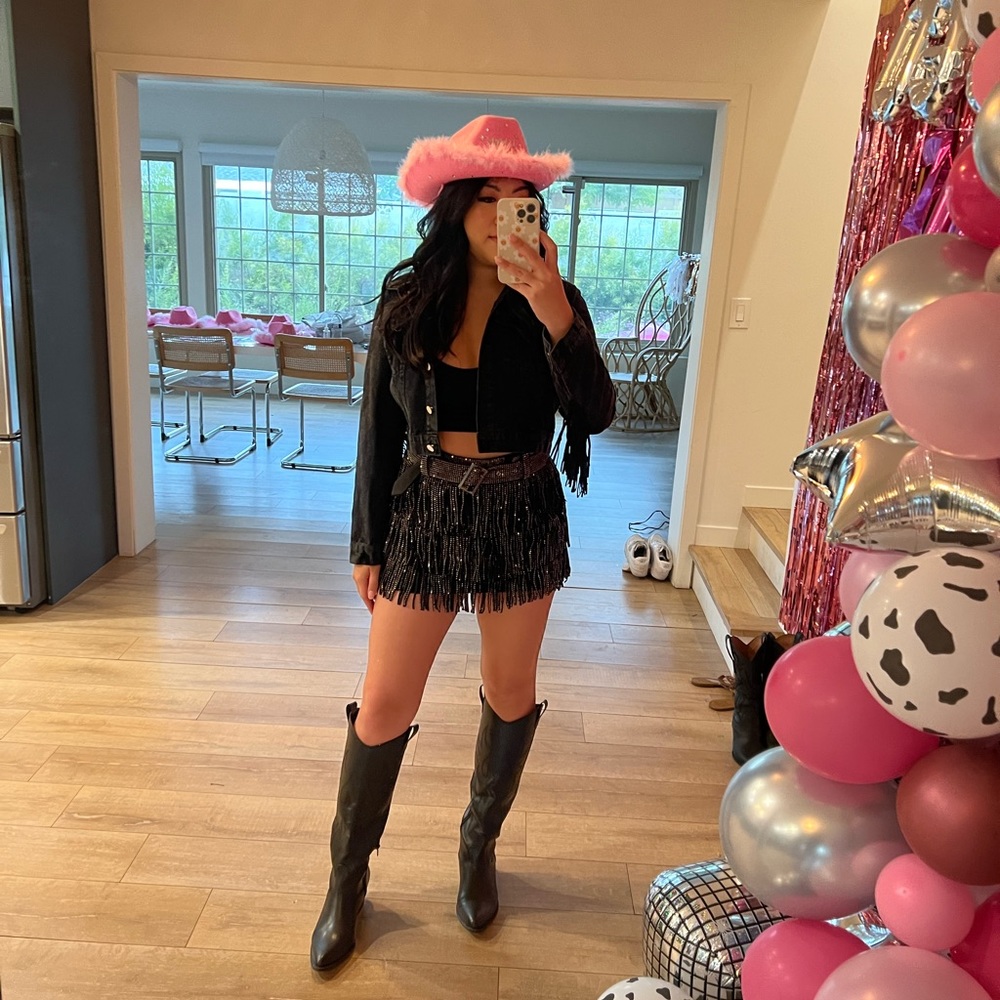 COPY - Black Rhinestone Skirt | Disco Cowgirl | Size M